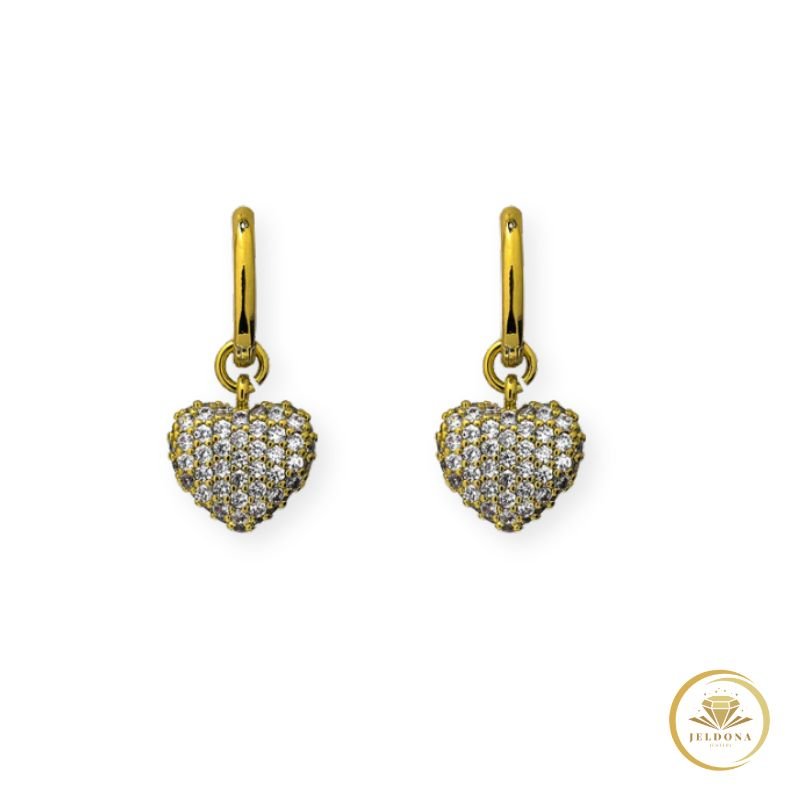 Elegant Pave Heart Drops