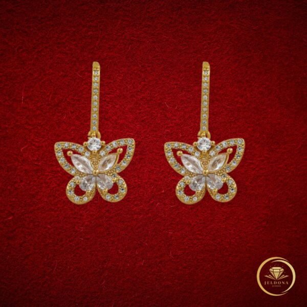 Ethereal Flutter Hoop Earrings in red cloth