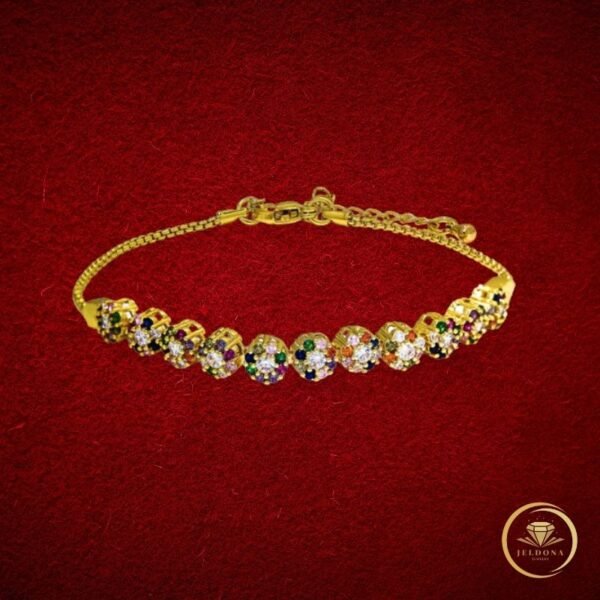 Floral Symphony Bracelet in red cloth