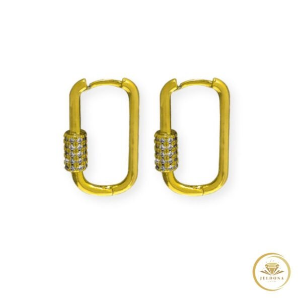 Gilded Link Hoops in white background