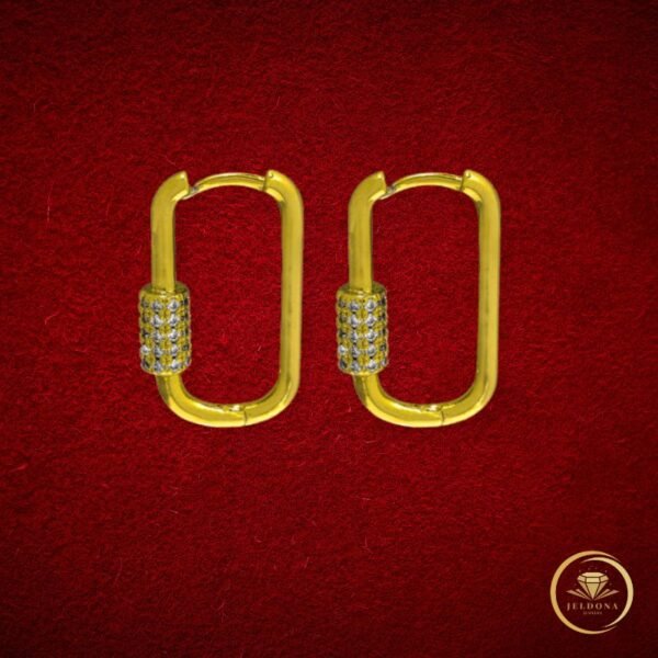 Gilded Link Hoops in red cloth