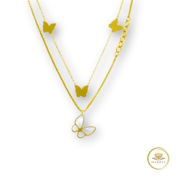 Golden Flutter Necklace in white background