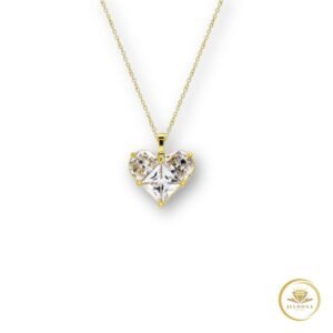 Golden Frost Heart Necklace in white background