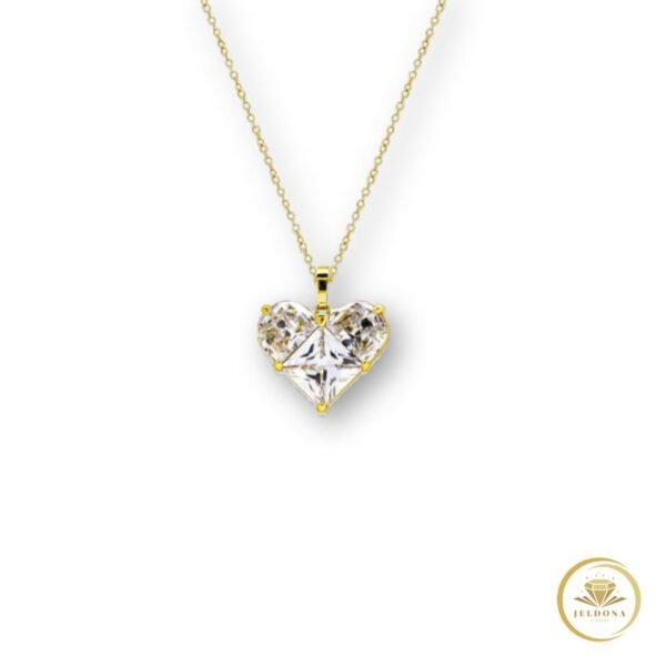Golden Frost Heart Necklace in white background