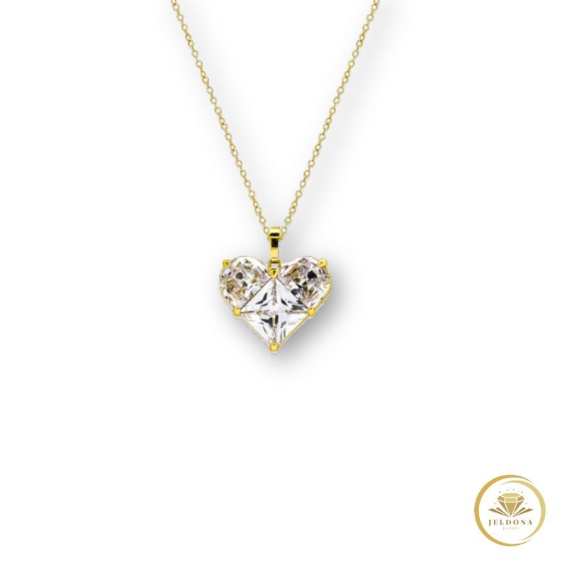 Golden Frost Heart Necklace