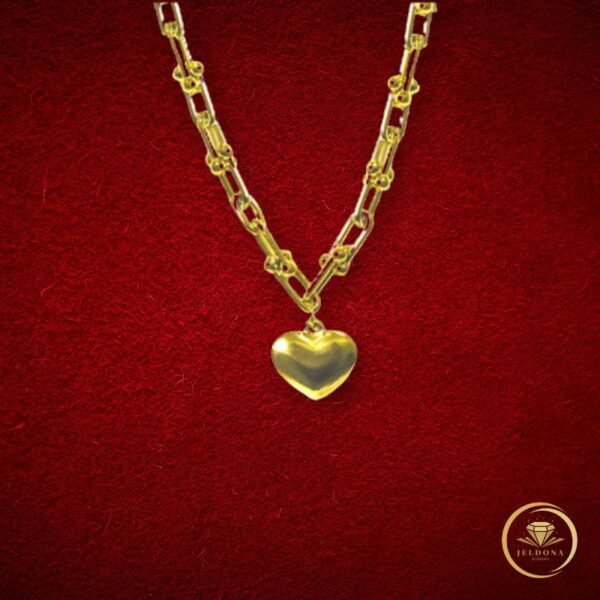 Golden Passion Necklace in red cloth background
