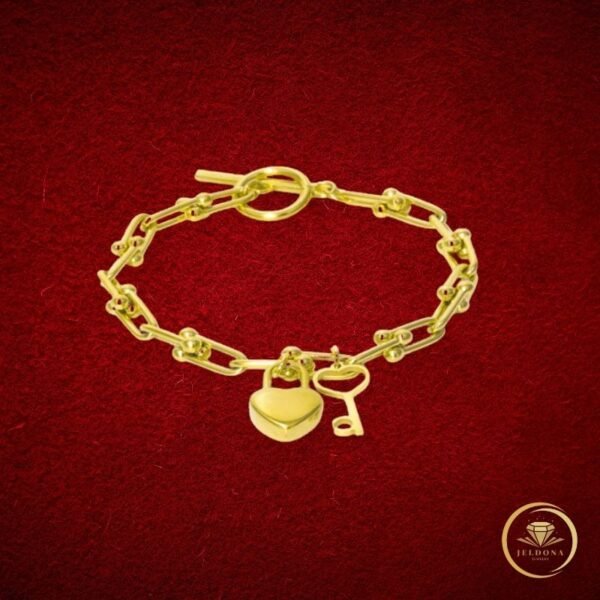 Golden Promise Bracelet in red cloth
