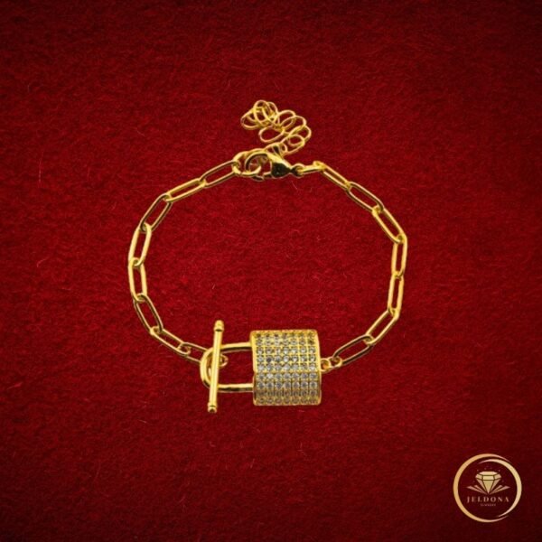 Golden Vault Bracelet in red cloth