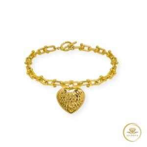 Heart of Gold Bracelet in white background