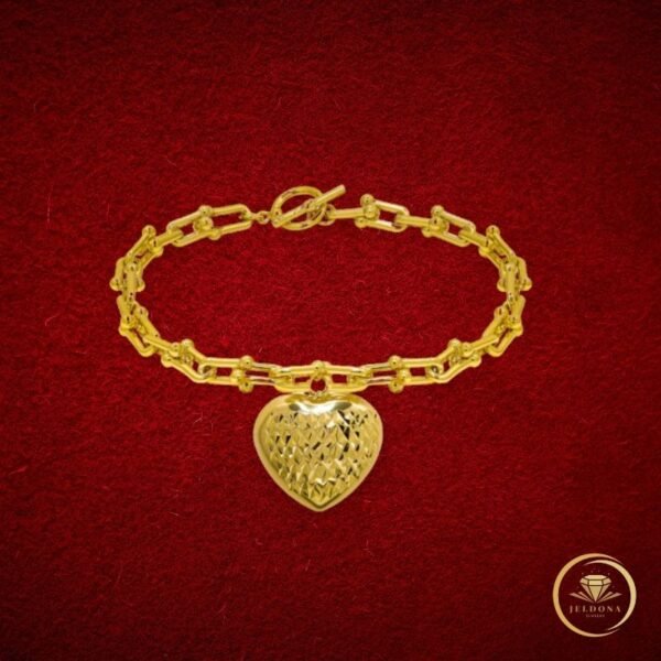 Heart of Gold Bracelet in red cloth