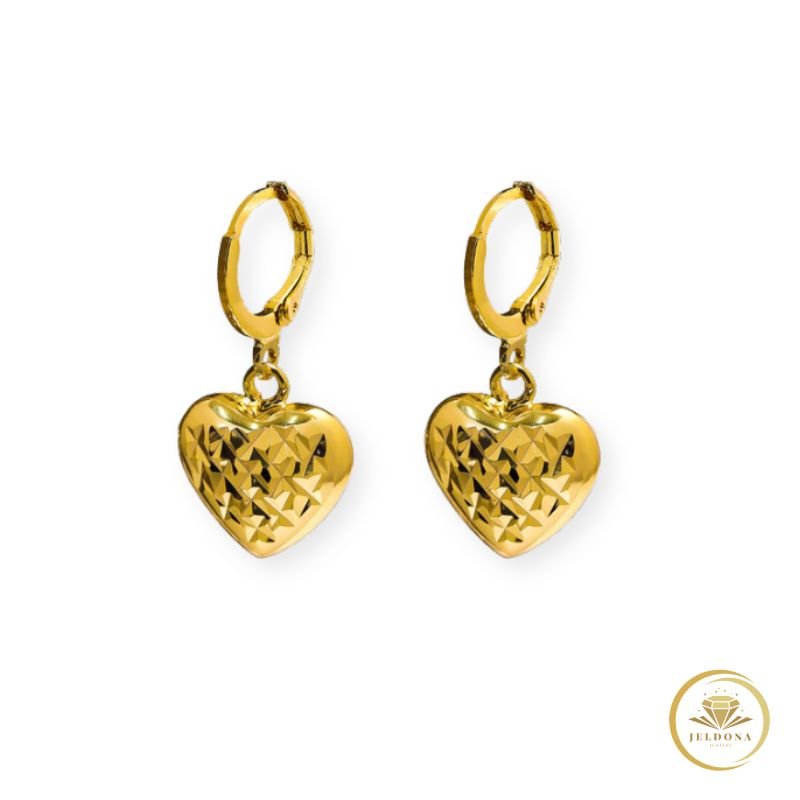 Lustrous Geometric Heart Earrings