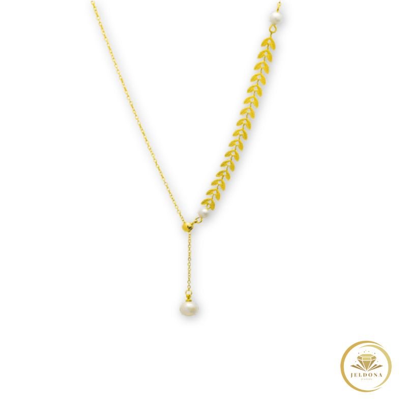 Pearl Whisper Leaf Necklace