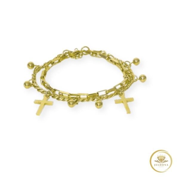 Trinity Charm Bracelet in white background.