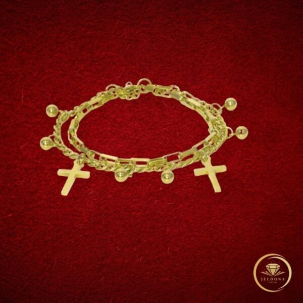 Trinity Charm Bracelet in Red cloth.